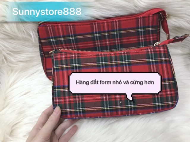 [Sẵn L1- Túi kẹp nách caro vintage hàng 2 dây loại 1 V022 | BigBuy360 - bigbuy360.vn