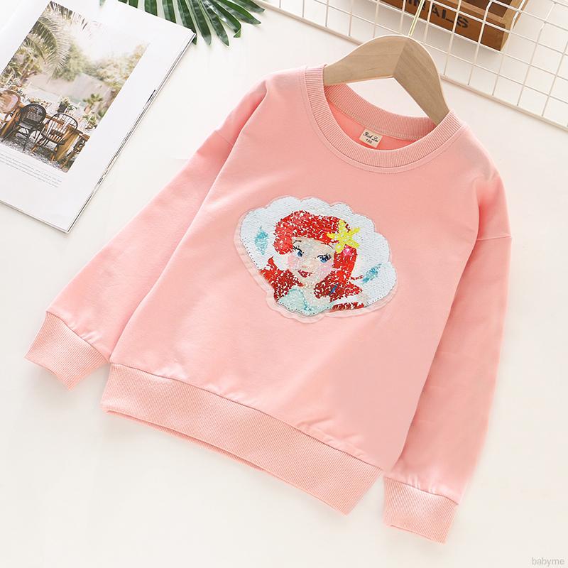 Áo Sweater Tay Dài Chất Cotton Phong Cách Công Chúa Cho Bé Gái