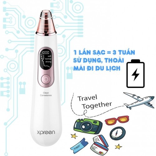 [Mã 254FMCGSALE giảm 8% đơn 500K] Máy hút mụn cầm tay 4 đầu Xpreen XPRE111 - Dòng pin sạc cao cấp - HÀNG CHÍNH HÃNG