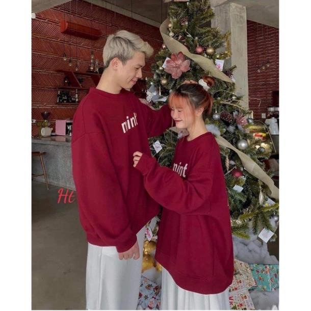 Áo swearter nỉ cotton nỉ đỏ đô Mint Ht