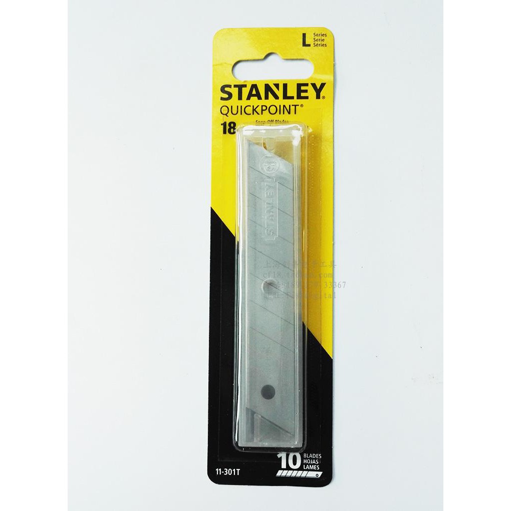 Lưỡi dao rọc cáp thẳng Stanley 18mm x100mm 10lưỡi 1 hộp 11-301T