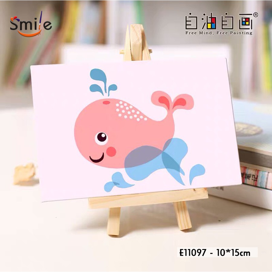 Tranh tô màu theo số sơn dầu số hóa cao cấp Smile FMFP cho trẻ em Cá heo hồng E11097 | BigBuy360 - bigbuy360.vn