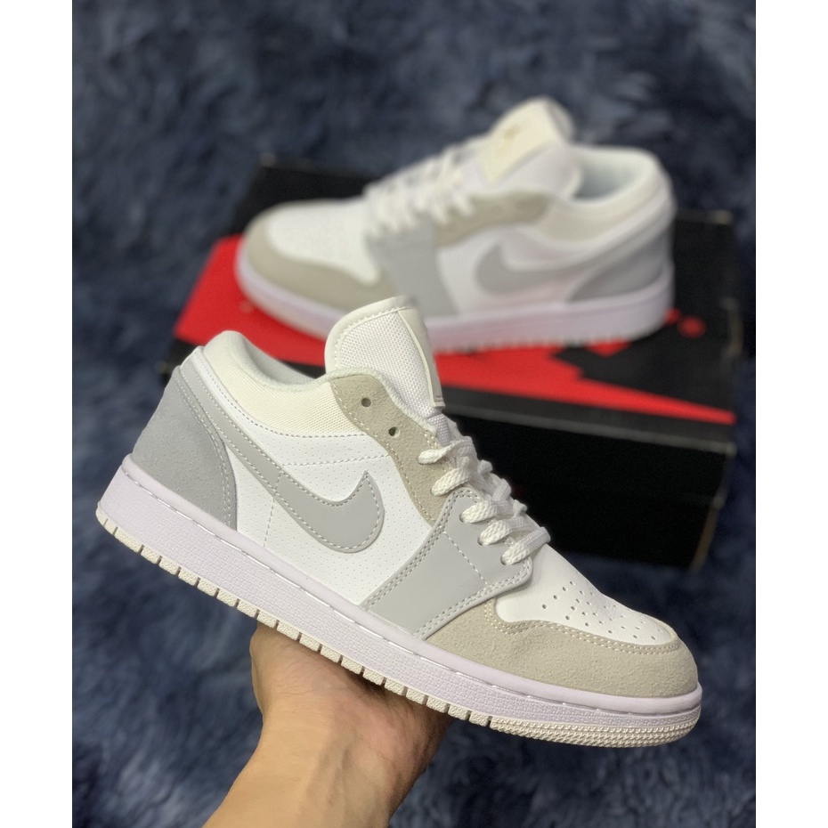 Giày Jordan_1 Low Paris, JD 1 Pari cổ thấp trắng xám, Bản xịn chuẩn SC Trung, Tặng bill + box bảo vệ giày