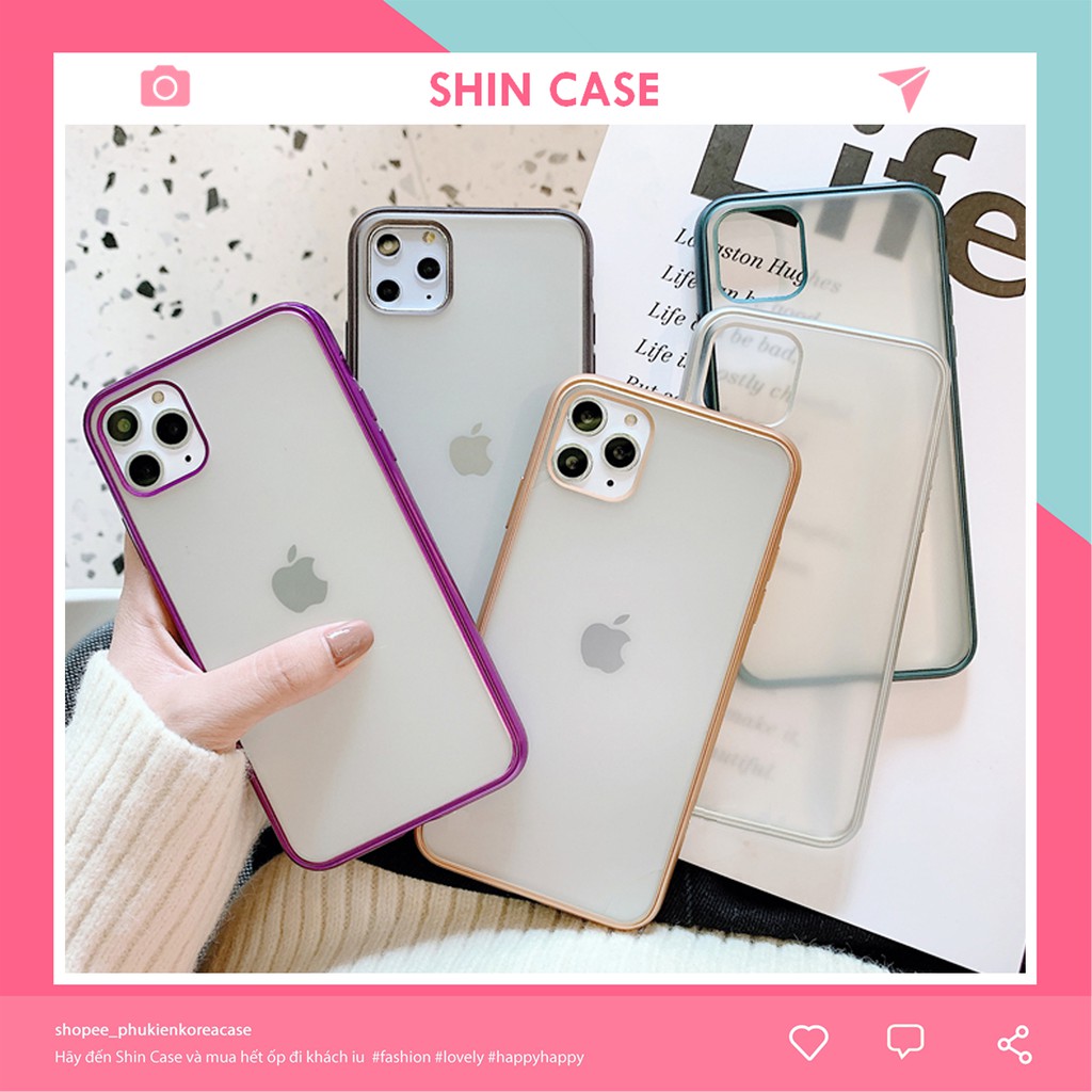 Ốp lưng iphone Trong mờ viền ánh kim 5/5s/6/6plus/6s/6s plus/6/7/7plus/8/8plus/x/xs/xs max/11/11 pro/11 promax/samsung | BigBuy360 - bigbuy360.vn