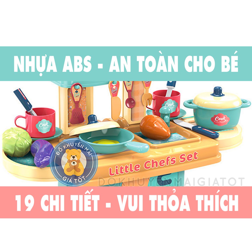 Đồ chơi nấu ăn  GIÁ SỐC  Đồ chơi vali nhà bếp 19 chi tiết 3 trong 1 cho bé - 008-976A - Đồ khuyến mãi giá tốt