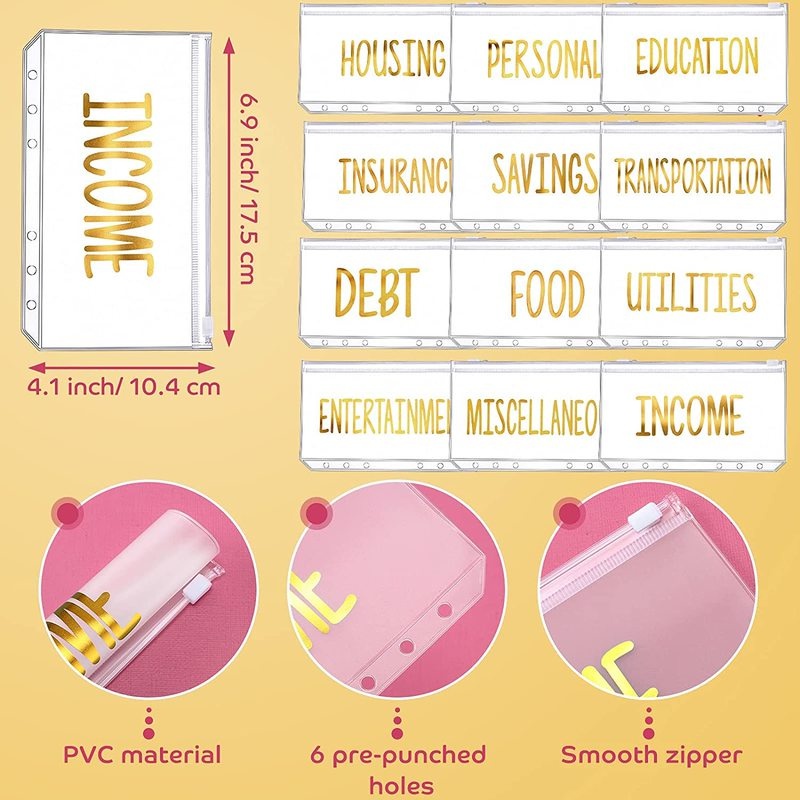 Sổ Tay A6 Bìa Da PU Có 12 Khóa Kéo Tiện Dụng