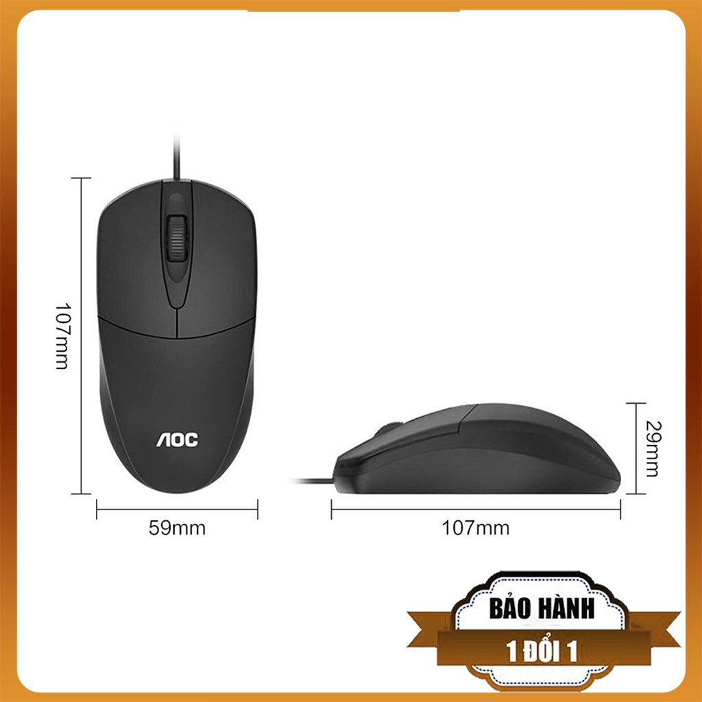Chuột Laptop AOC MS121 có dây dành cho Laptop độ nhạy 1200 DPI BẢO HÀNH LỖI 1 ĐỔI 1,Chuột máy tính giá rẻ Ditech88