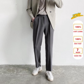Quần tây nam dáng baggy QUẦN BAGGY màu trơn chất vải co giãn cao cấp