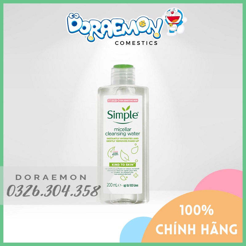 Nước tẩy trang Simple Micellar Cleansing Water [CHÍNH HÃNG]– Best Seller_Sản phẩm không thể thiếu của chị em