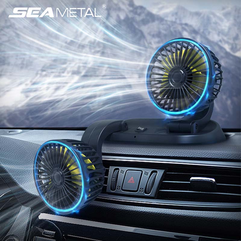 Quạt thổi làm mát SEAMETAL thiết kế hai dầu gập lại được xoay được mạnh mẽ 12V 24V gắn bảng điều khiển xe hơi tiện lợi