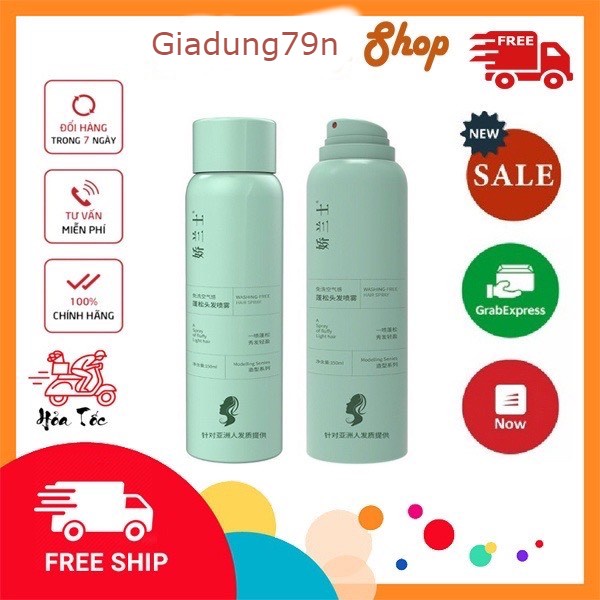 Xịt gội đầu khô Spes giúp tạo phồng không dầu không bết dính 150ml