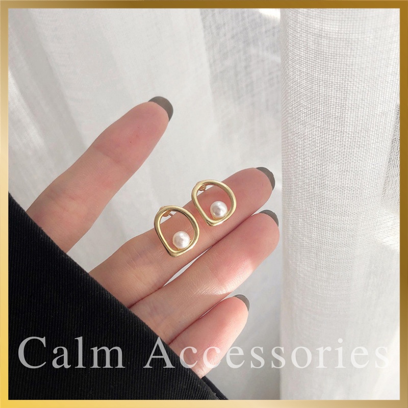 (HÀNG CHUẨN) Khuyên tai nữ Calm Accessories_Khuyên tai ngọc lưới đơn giản nhẹ nhàng nữ tính