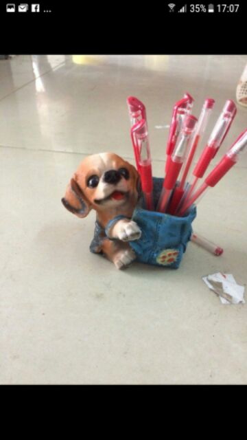 Ống cắm bút hình chó