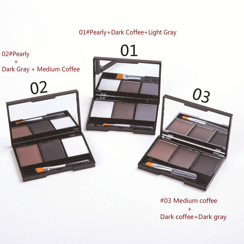 Bảng phấn tán lông mày ba màu không thấm nước chống nhòe dễ lên màu cao cấp