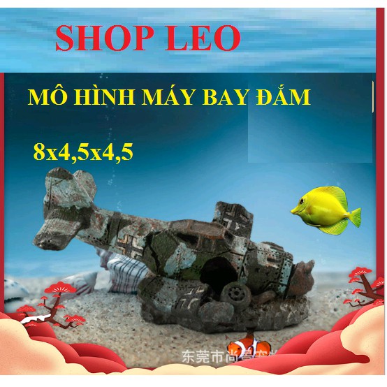 MÔ HÌNH MÁY BAY ĐẮM MẪU 01 - TRANG TRÍ BỂ CÁ - HỒ THỦY SINH