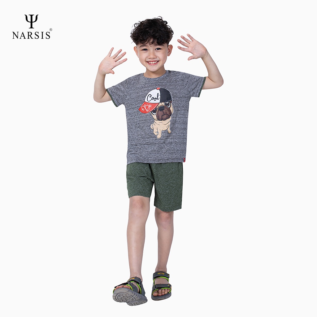 Bộ đồ hè bé trai Narsis KE0026 ghi xanh lá