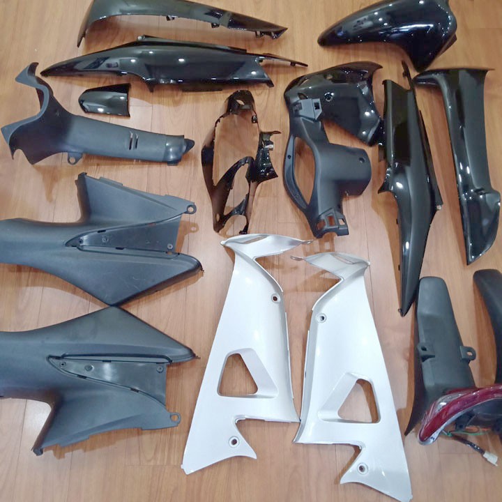 Dàn áo xe Wave RS - wave alpha - wave s100, PHANH CƠ-KHÓA TRÒN nhựa ABS nguyên sinh màu Đen đời 2006-2016