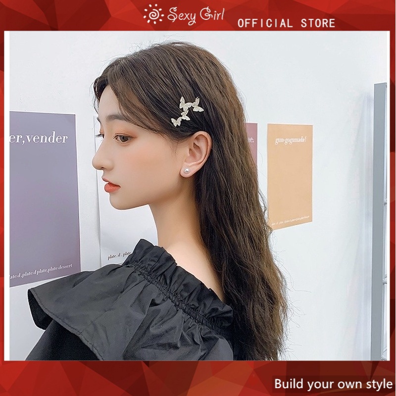 Kẹp tóc hình bướm đính đá lấp lánh thanh lịch