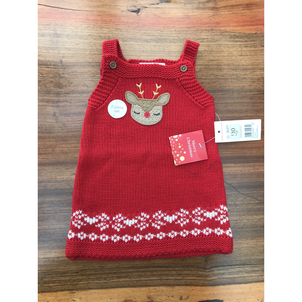 Yếm len FF màu đỏ tuần lộc