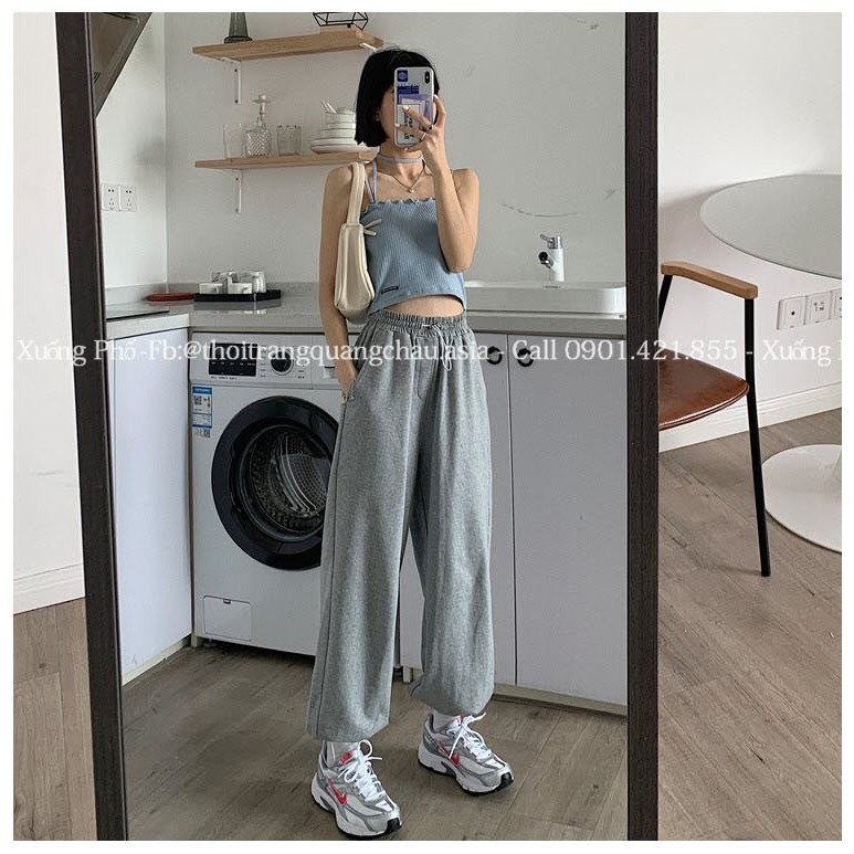 (Hàng Nhập) Quần Jogger -quần ống rộng ulzzang Hàn quốc nỉ thun co giãn