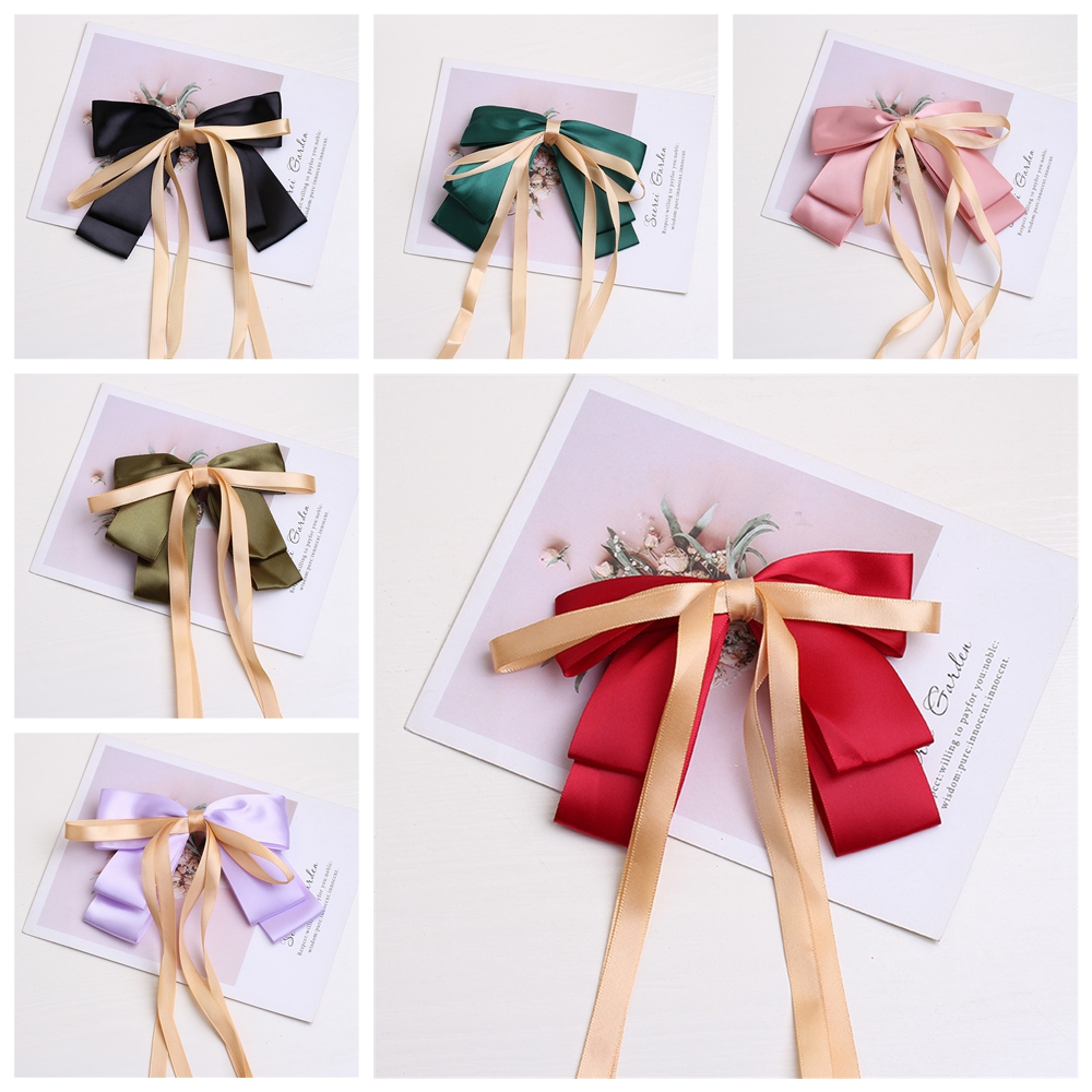 Kẹp Tóc Nơ Ruy Băng Lớn Nhiều Màu Sắc Dễ Thương Cho Bé Gái