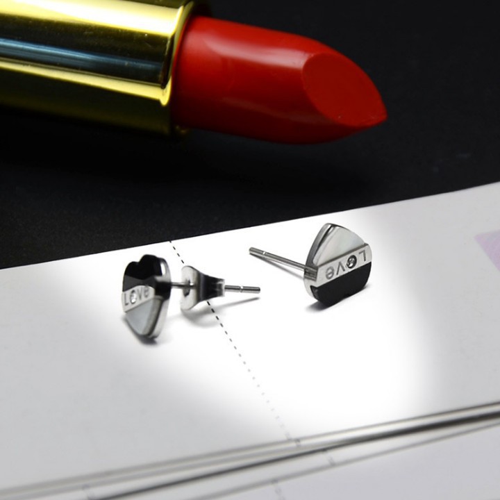 Bông Tai Trái Tim Love Titan Không Gỉ TT 1888