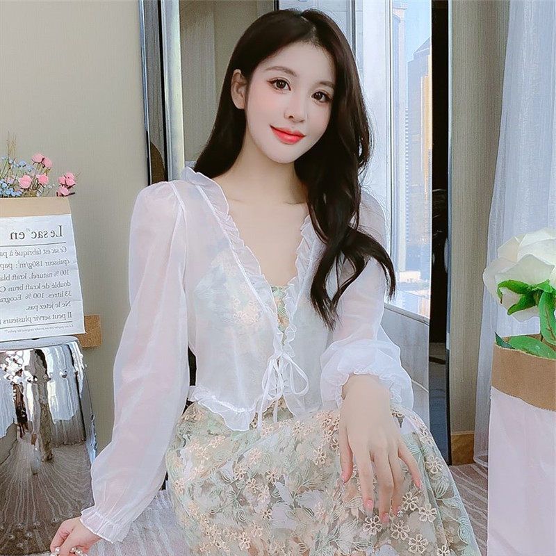 Áo Khoác Voan Mỏng Chống Nắng Dáng Ngắn Thời Trang Cho Nữ