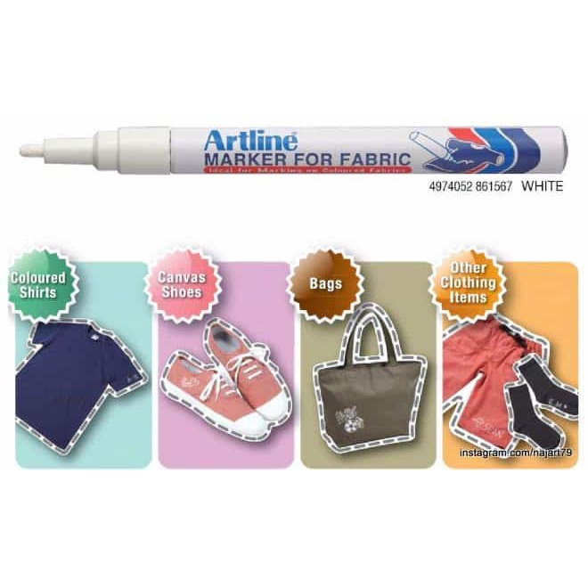 Bút vẽ lên vải màu trắng của Artline Japan