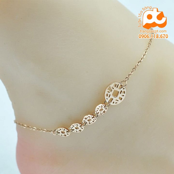Lắc chân titan nữ giá rẻ nhất HCM không đen - TH_LC_58
