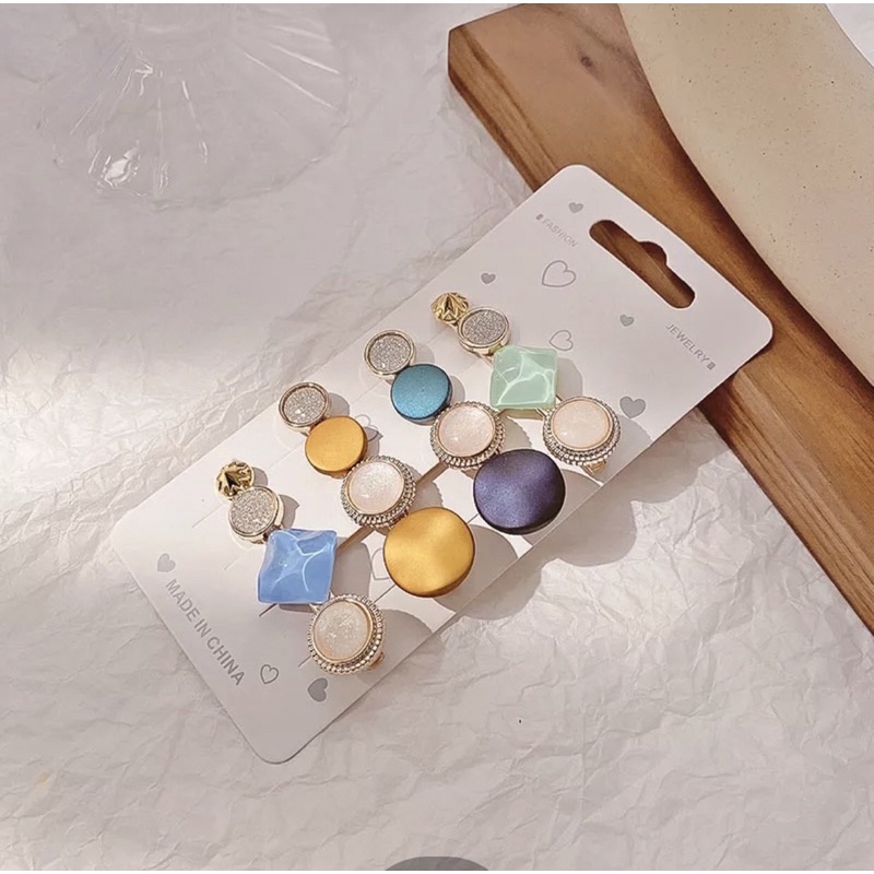 Bộ Kẹp Tóc Ngọc Trai Hoa Pha Lê Hàn Quốc 5/6/8 Nhiều Kiểu Dáng Màu Sắc Phụ Kiện Tóc