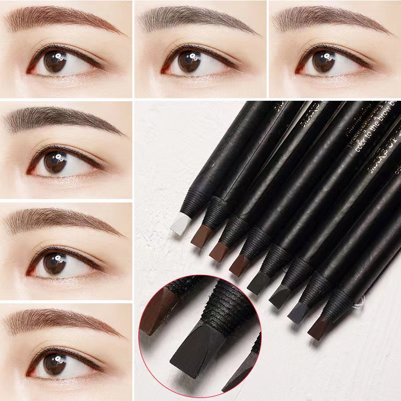 Bút chì xé kẻ lông mày tiện dụng 9 màu tùy chọn kháng nước/bền chặt/đã chải cây bút chì