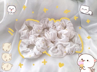 🌼 DÂY BUỘC TÓC SCRUNCHIES HOA CÚC TRẮNG