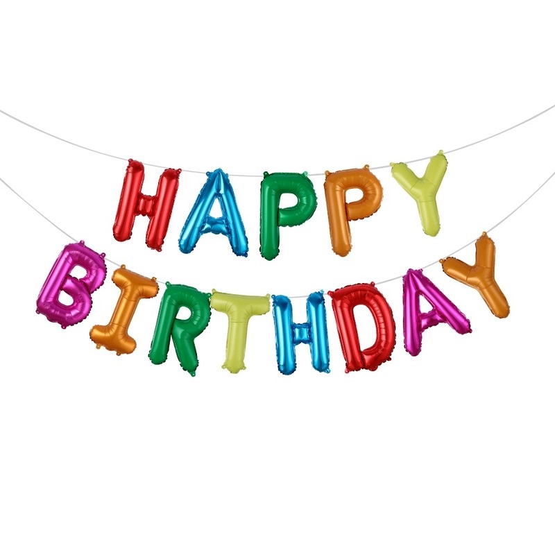 Bong Bóng Lá Nhôm 16 Inch Hình Chữ Happy Birthday Trang Trí Tiệc Sinh Nhật