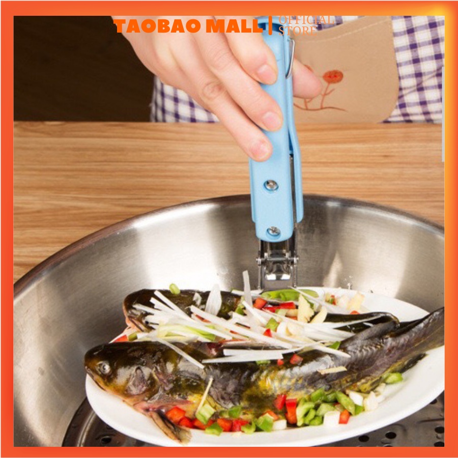 Kẹp gắp đồ nóng, gắp chén dĩa inox chịu lực cao, chất Llệu thép không gỉ cao cấp, có mút silicone chống trượt siêu tiện