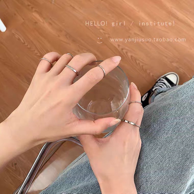 Set 10 nhẫn thiết kế đơn giản phong cách Hàn Quốc thời trang dành cho nữ