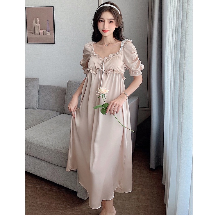 Đồ ngủ tay ngắn dáng rộng thoải mái quyến rũ phong cách Hàn Quốc cho nữ