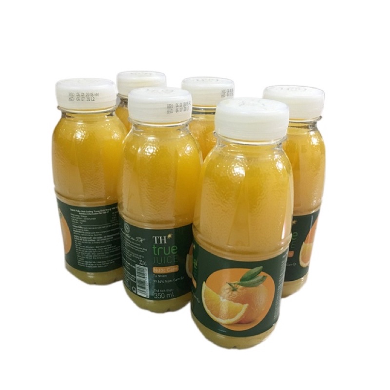 LỐC 6 CHAI NƯỚC CAM TỰ NHIÊN (99,94% NƯỚC CAM ÉP) – TH TRUE JUICE  350ml