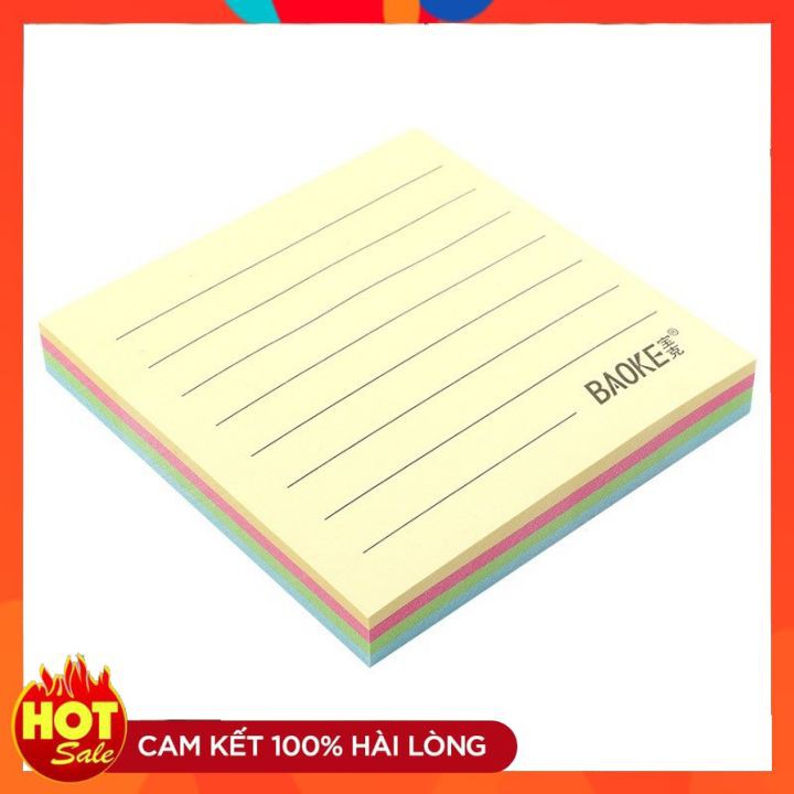 COMBO 2 XẤP Giấy Ghi Chú - Sticky Note 4 Màu Pastel Có Dòng Kẻ - 100 tờ Baoke TZ6000