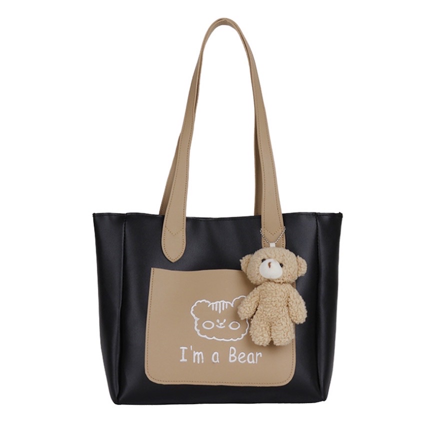 Túi tote da, túi xách nữ đeo chéo thời trang công sở đi học đi chơi tặng kèm gấu xinh đựng A4 laptop VIDEO THẬT HA6801