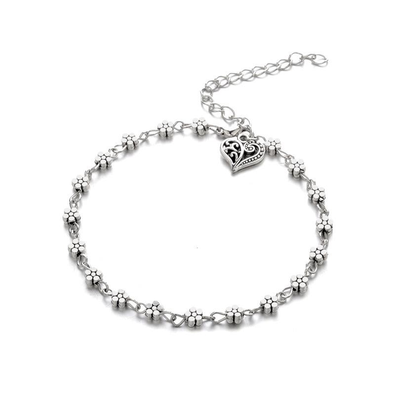 Bộ 2 Lắc Chân Skute Màu Bạc Họa Tiết Độc Đáo