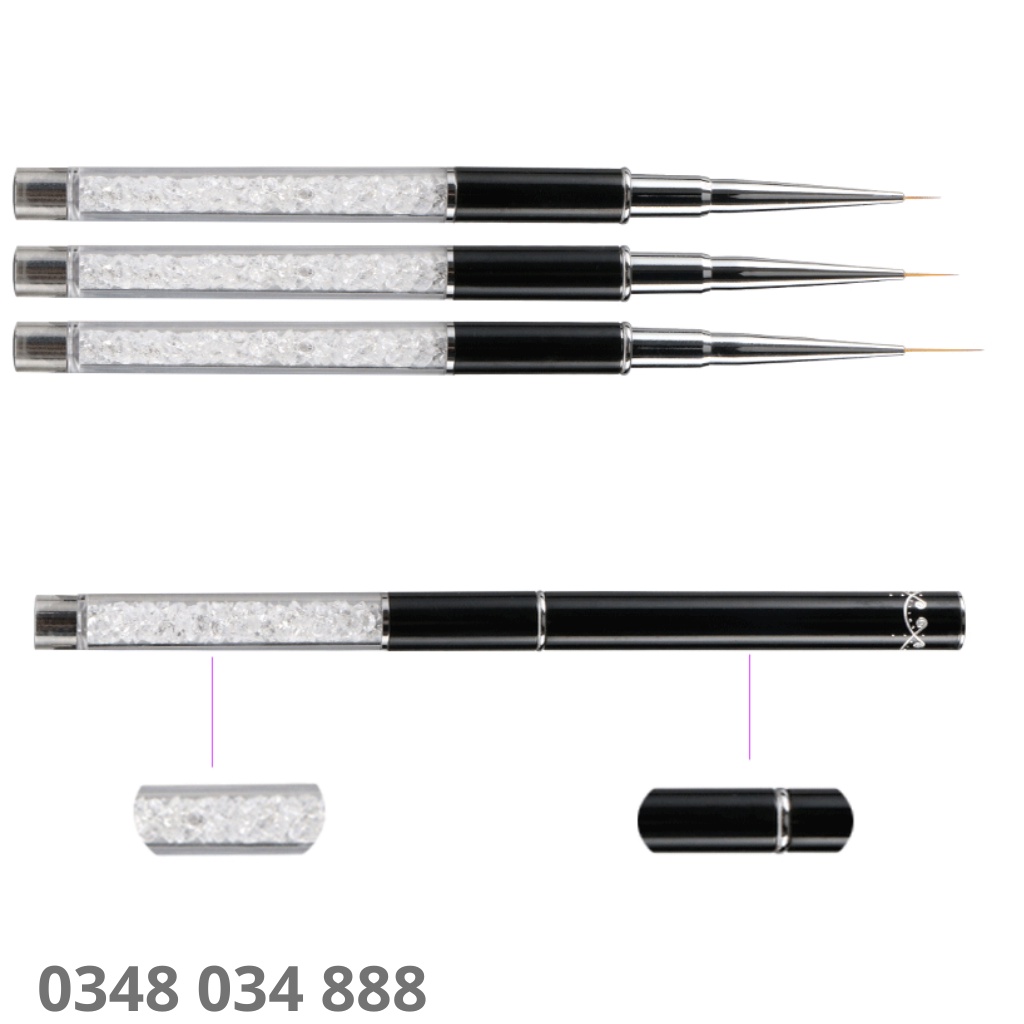 Cọ nét cán đá cao cấp 3 sizes  - Cọ vẽ nail chuyên dụng