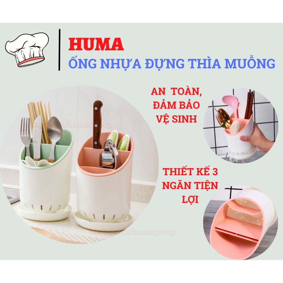 Ống Đựng Đũa, Muỗng, Thìa, Dĩa Bằng Nhựa Có Đế Hứng Tiện Lợi