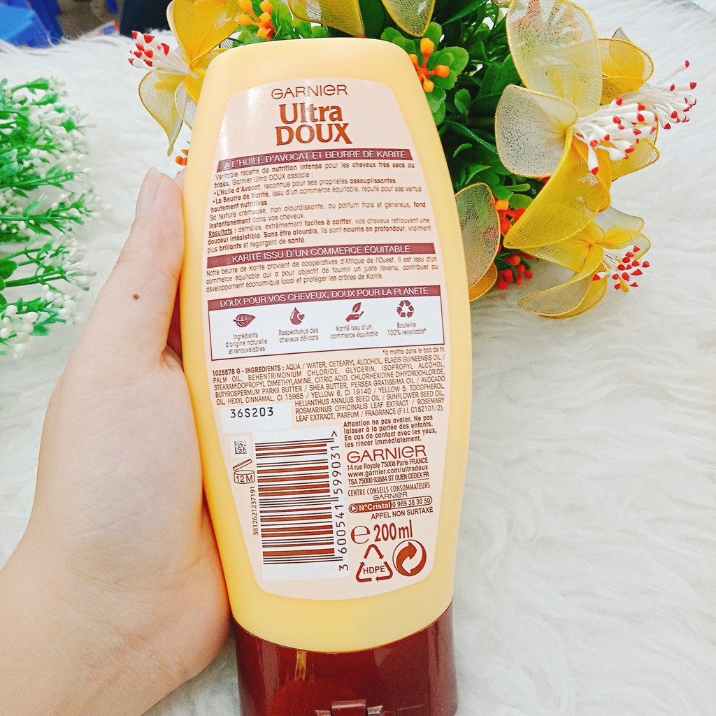 DẦU XẢ GARNIER ULTRA DOUX TINH CHẤT BƠ - 200ML