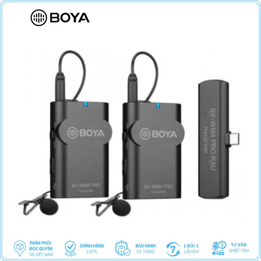 BOYA BY-WM4 PRO K6 - Hàng Chính Hãng - Mic thu âm không dây cổng Type-C | Thu cho 2 người | Dành cho điện thoại Android