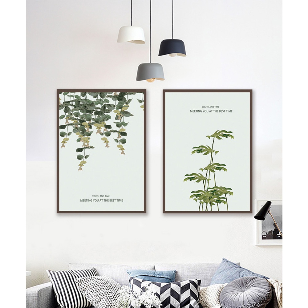 In hình ép gỗ Laminate TRANH HOA LÁ - Mẫu 7 (2 HCN 2x30x40, 2x40x60). In ảnh theo yêu cầu