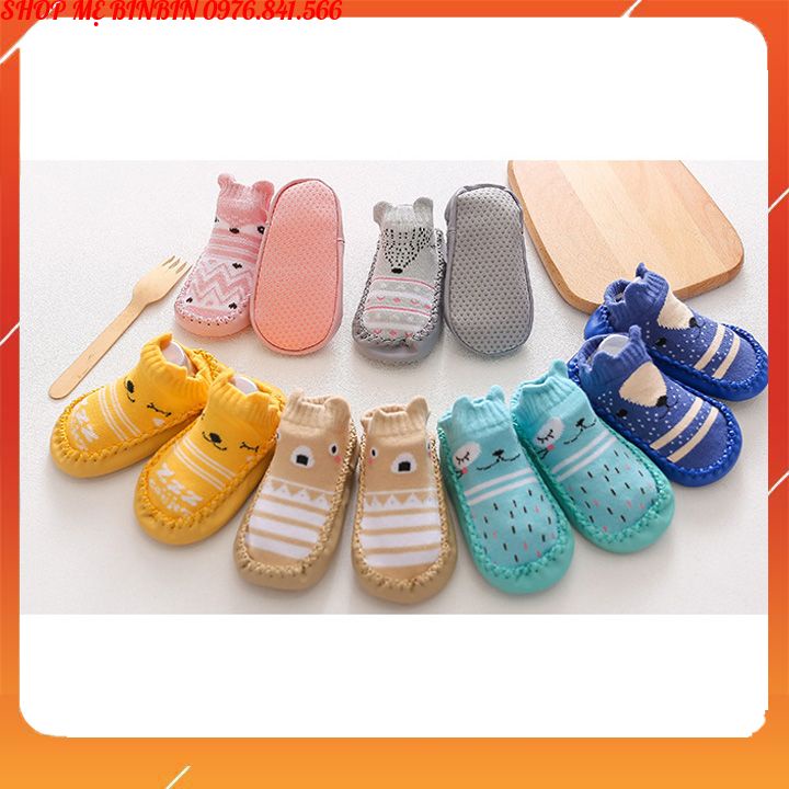 Giầy tập đi hình thú dễ thương có đế chống trơn trượt cho bé