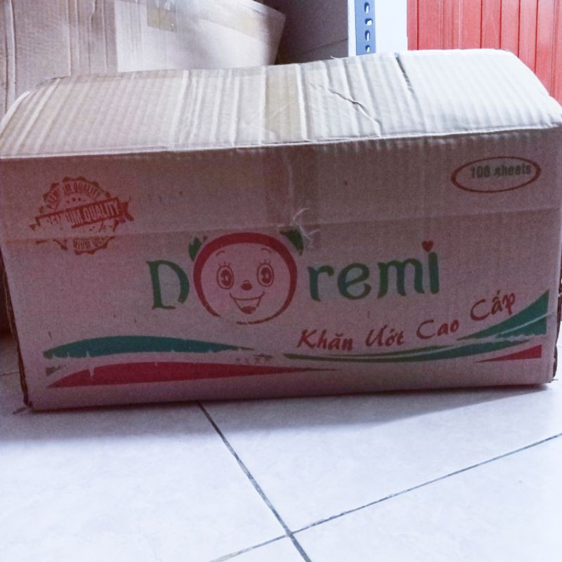 Khăn ướt Doremi bản to  siêu dày 100tờ cho bé- giá 1 gói
