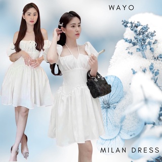 [Milan Dress] Đầm WAYO cổ yếm trắng tay bồng xinh đẹp
