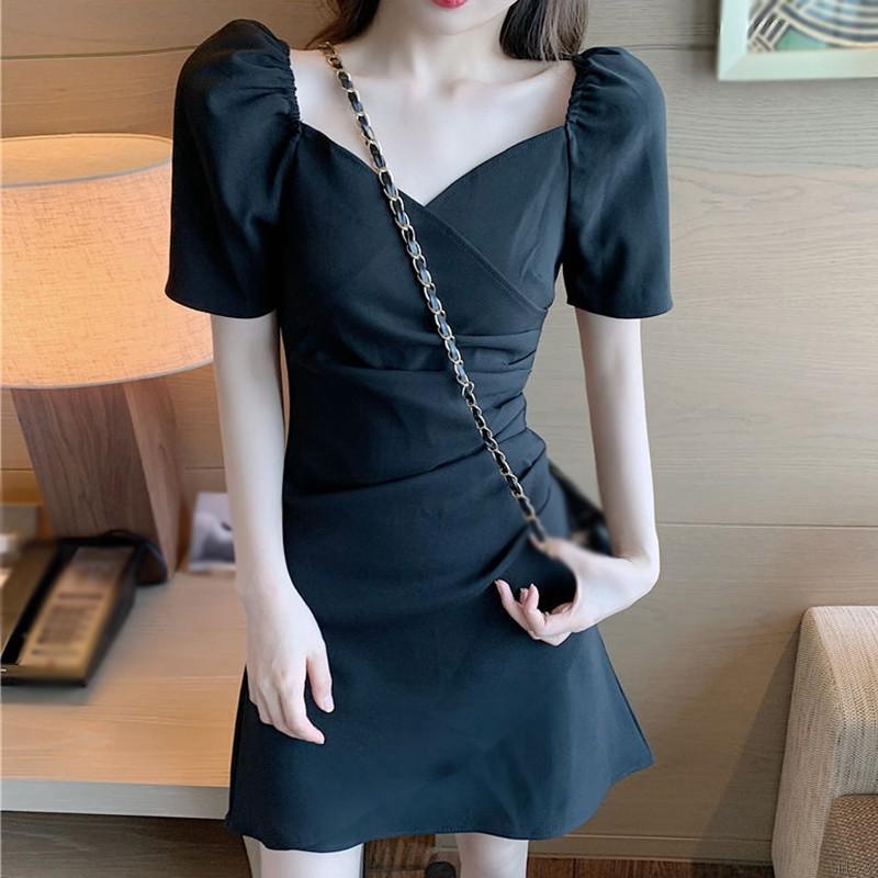 Đầm Ôm Cổ Vuông Phong Cách Hàn Quốc Quyến Rũ Cho Nữ