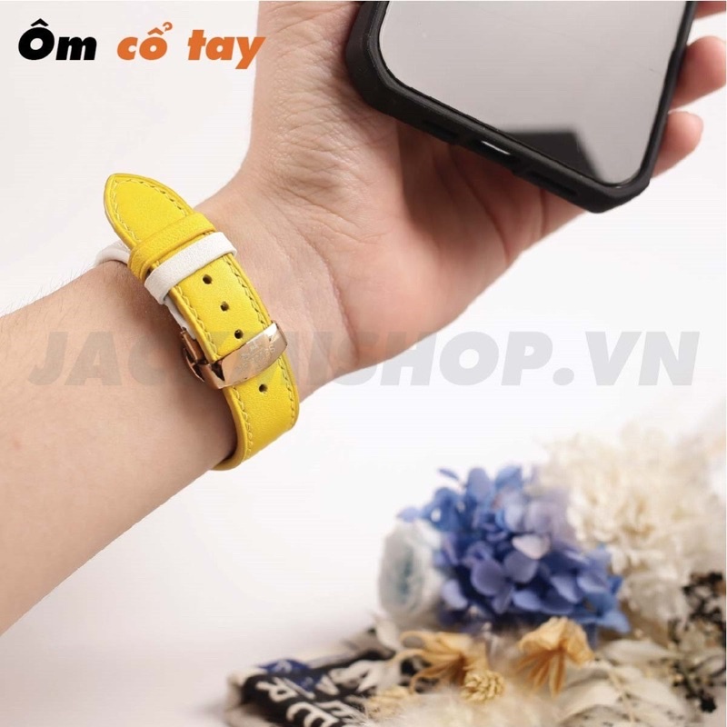 [BẢO HÀNH 1 NĂM] Dây Da BÊ SWIFT may tay thủ công màu Trắng/Vàng khóa Bướm cho Appel Watch series 1/2/3/4/5/6/7